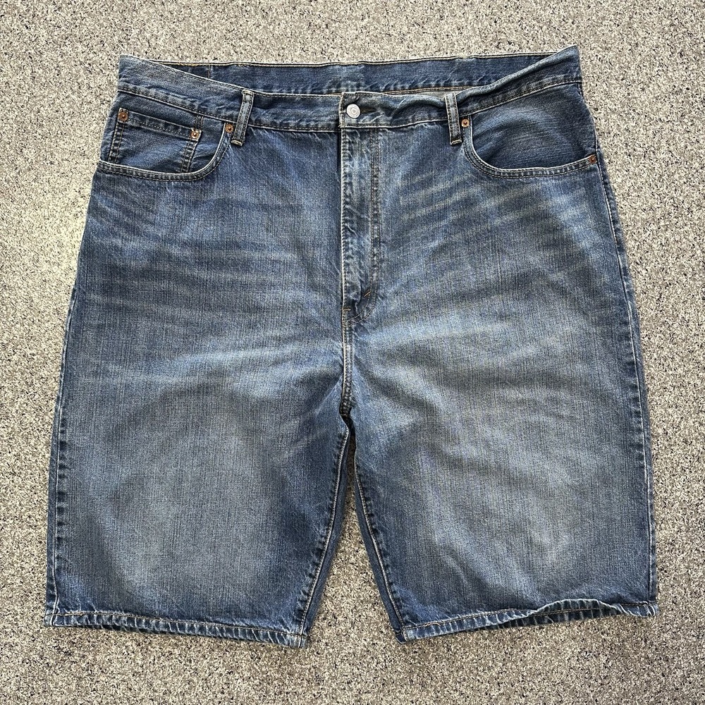 Levis Shorts Jean Denim Mens 42x12 569 Relaxed Fit Loose Baggy Dark Wash
